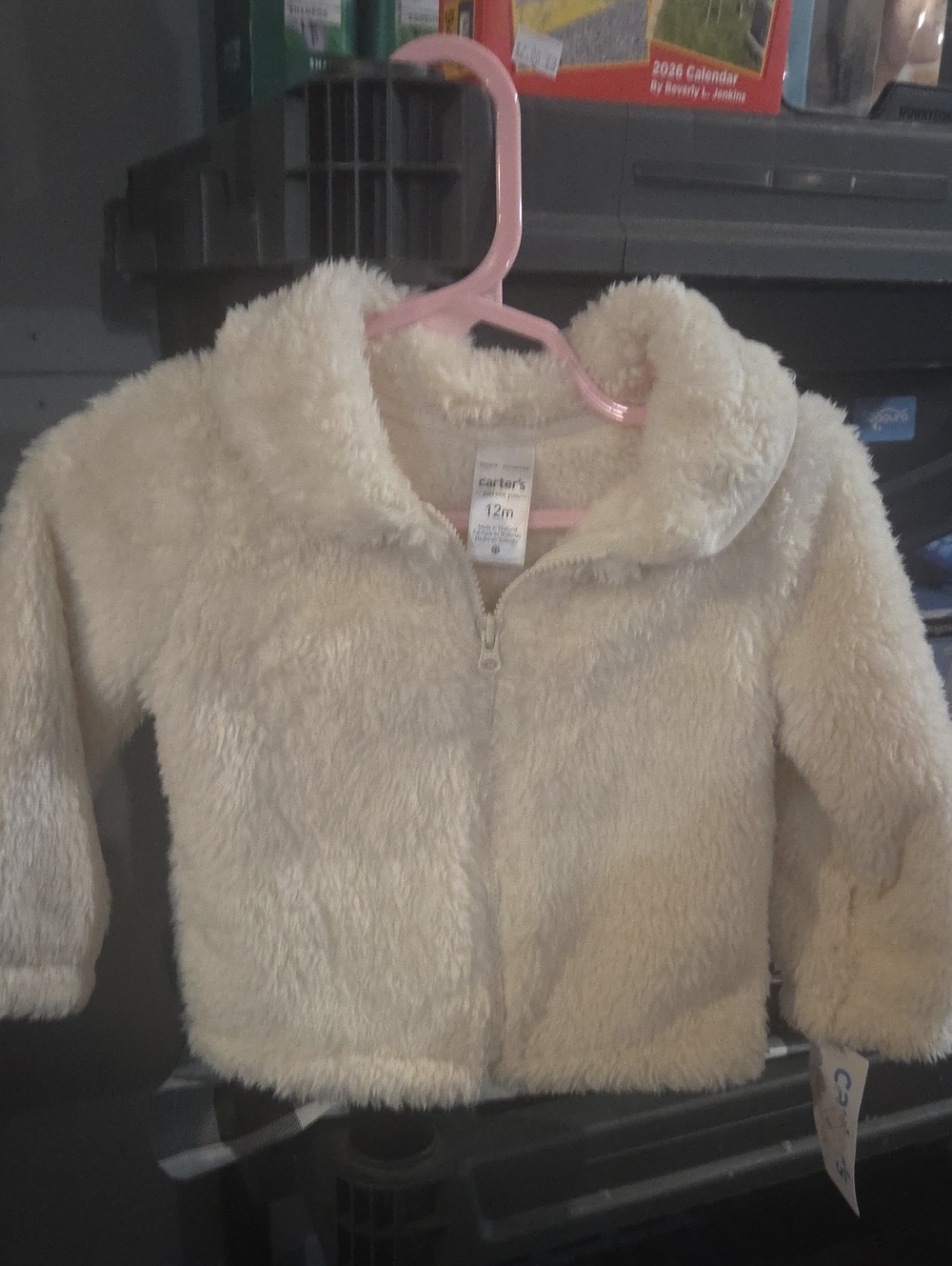 Carter's Cream Plush Zip-Up Puffer Jacket